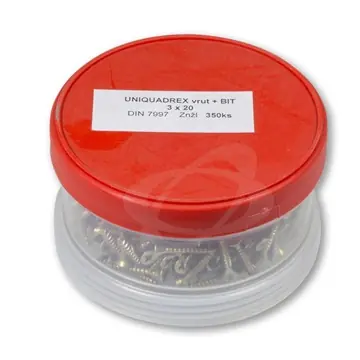 Vrut 3,0 x 20 zapuštěná hlava, UniQuadrex (ešus 350ks) Akční Nabídka