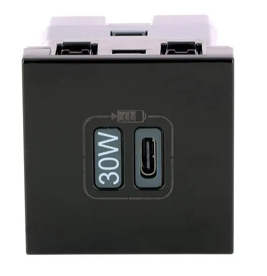 LEGRAND Nabíječka MOSAIC USB C 30W černá Rychlé Dodání
