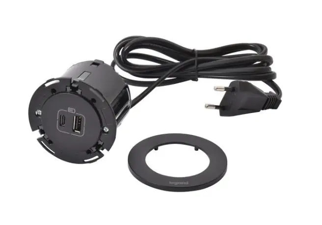 LEGRAND Nabíječka DISQ60 USB A+C černá zapuštěná Jen Po Omezenou Doba