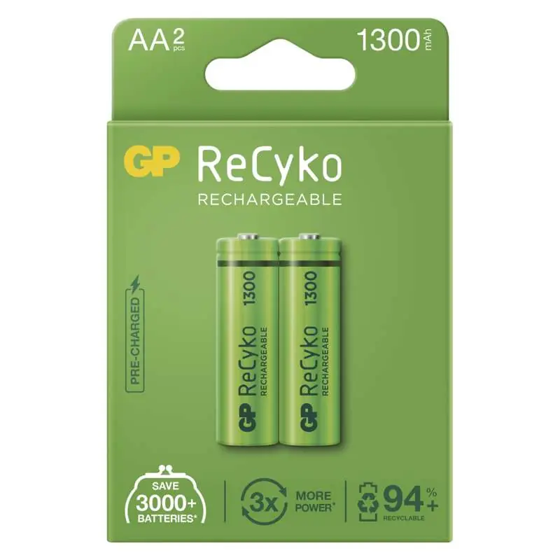 GP Baterie tužková nabíjecí RECYKO HR6 1 300 mAh 1,2V AA blistr 2ks Super Cena