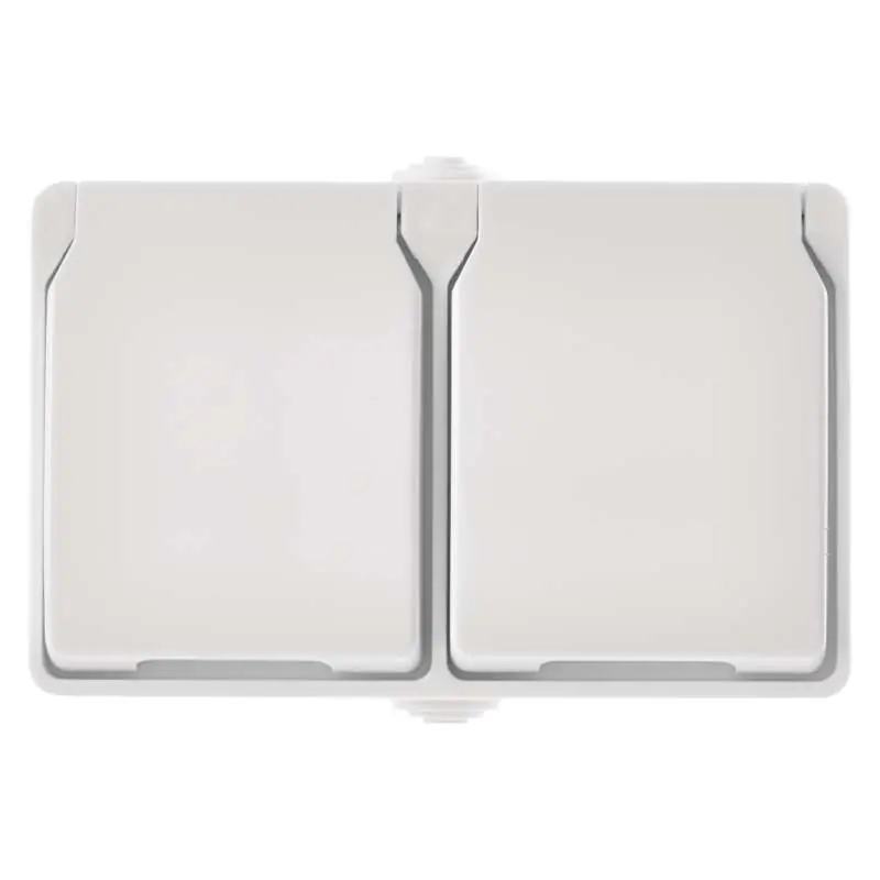 EMOS Zásuvka nástěnná dvojitá, bílá, IP44 Cenový Hit