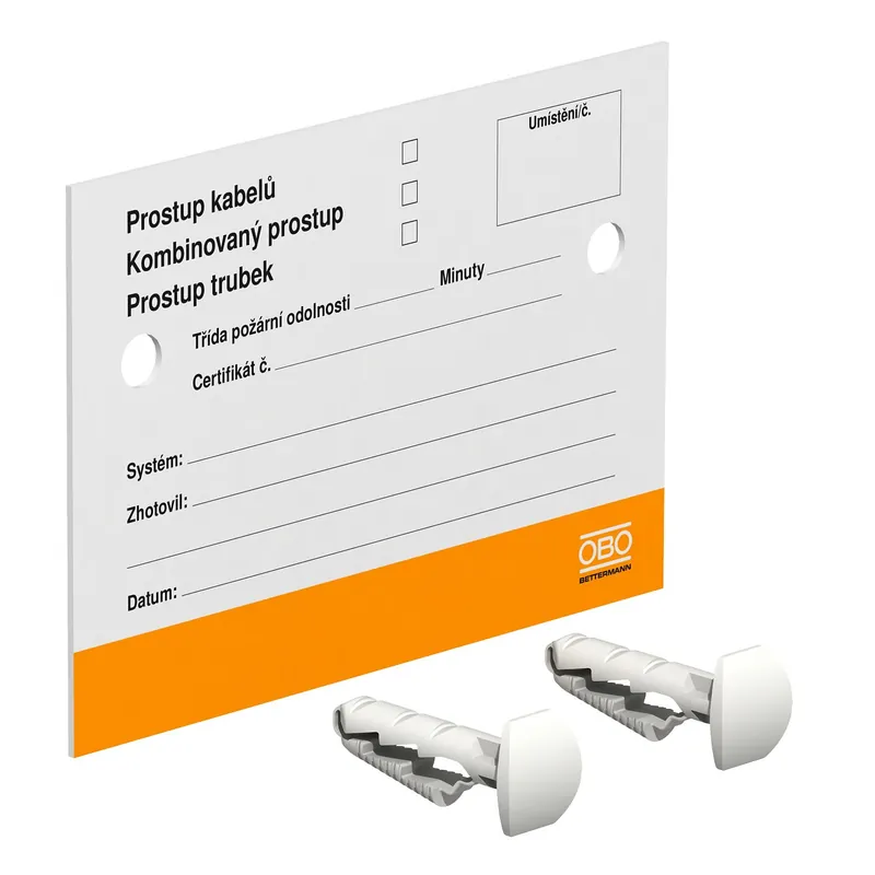 OBO BETTERMANN Identifikační štítek, pro systémy přepážek, 100x70mm, Polystyrol, PS  typ KS-S CZ Limitovaná Edice