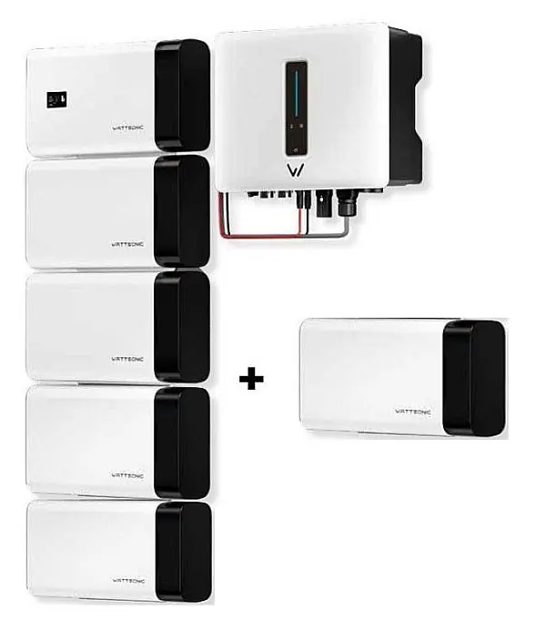 Speciální Cena WATTSONIC Sada 10kW měnič + BMS 2,3kWh + 4x bateriový modul 2,3kWh + 1x bateriový modul 2,3kWh zdarma