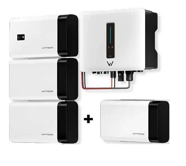 WATTSONIC Sada 8kW měnič + BMS 3,84kWh + 2x bateriový modul 3,84kWh + 1x bateriový modul 3,84kWh zdarma Horká Nabídka